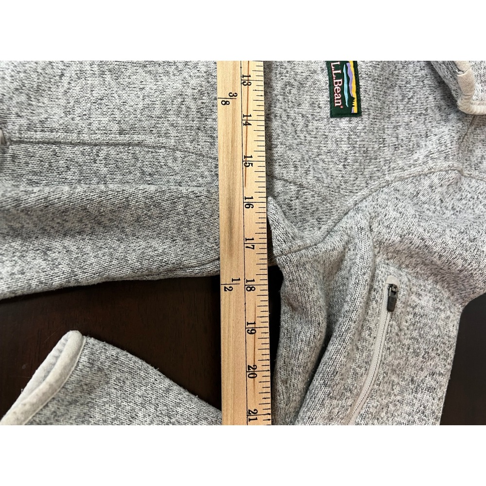 LL Bean Sweater Fleece Full Zip Jacket Gray Heather Womens Large - Picture 5 of 8